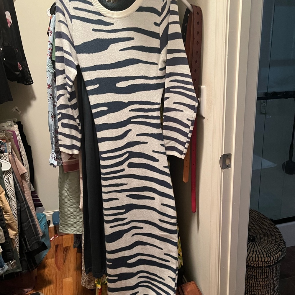 Fashion nova, Wild Times Sweater Maxi dress, blue/combo. Never worn, tag on.